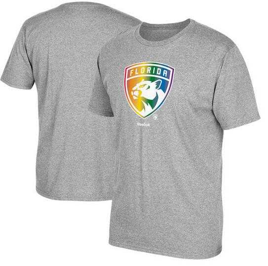 Men's Florida Panthers Gray Reebok Rainbow Pride Short Sleeve T-Shirt FengYun,We sell and wholesale Men's Florida Panthers Gray Reebok Rainbow Pride Short Sleeve T-Shirt FengYun on line form chian!